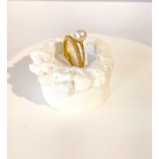 Δαχτυλίδι Χρυσό 14K - Γυναικείο, με Μαργαριτάρι και ζιργκόν (RI561)